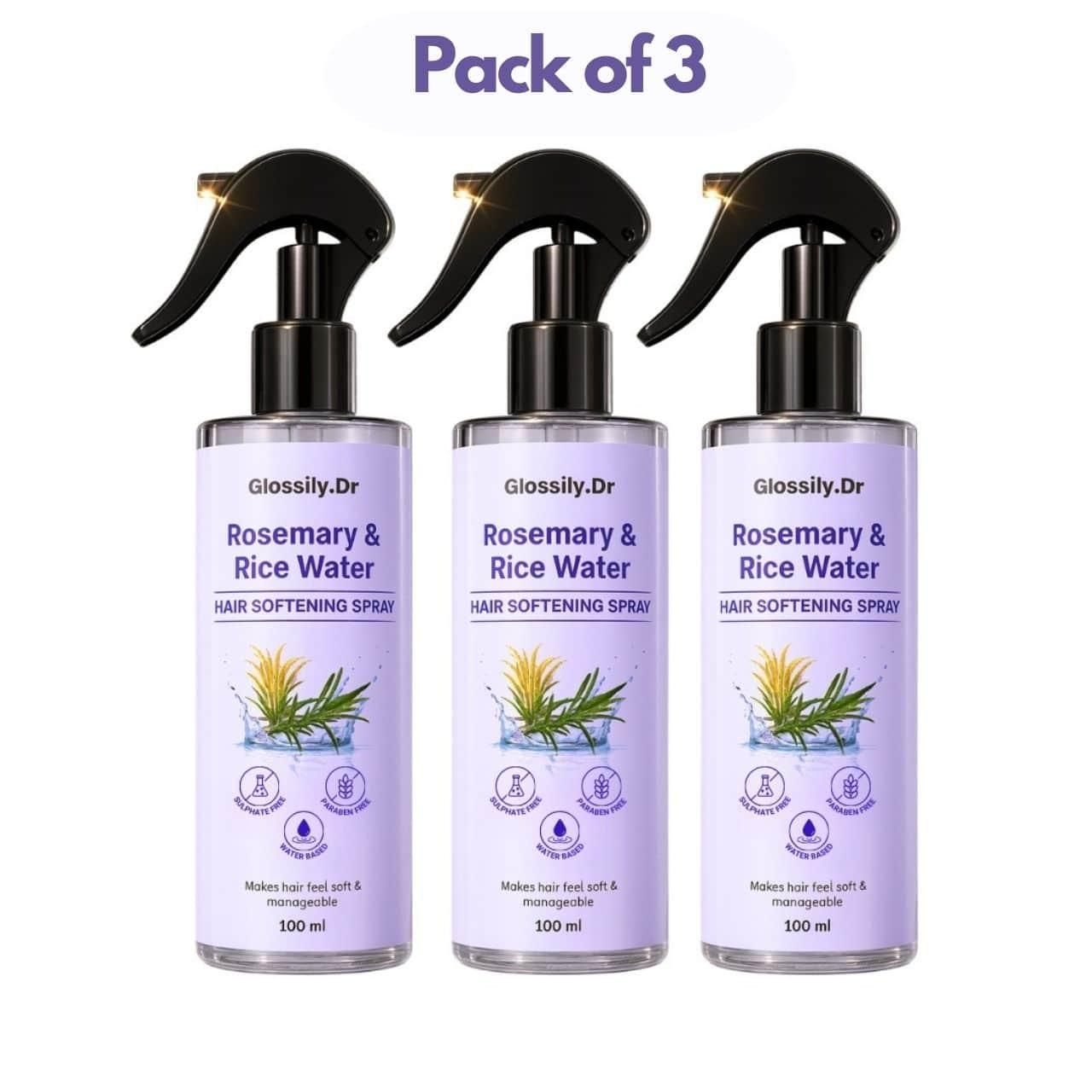 HairLux Botanics – Rosemary & Rice Water Hair Elixir Set - Pack of 3